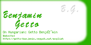 benjamin getto business card